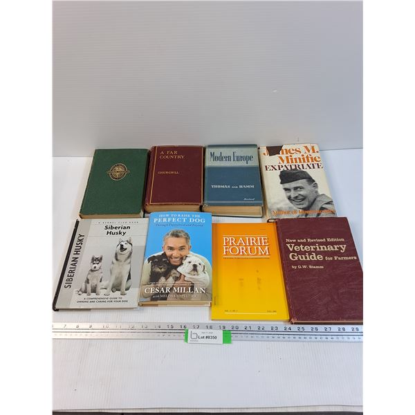 (8) Books: Churchill, Cesar Millan, Dogs, Expatriate, Vet Guide, Misc