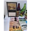 Image 2 : (13) Retro & Vintage Calendars (Assorted), (3) Alcohol Plastic Advertisments - 16" Tall