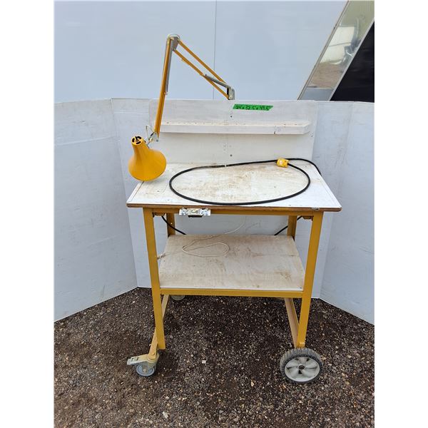 **Rolling/ Wheeled Work Bench with Lamp - Cannot Ship