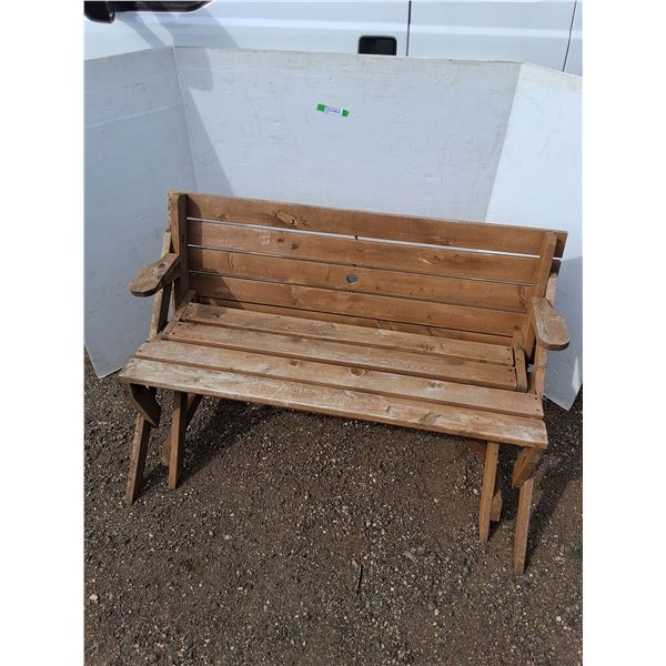 ** Wooden Picnic Table/Bench 54" x 21" x 33", Cannot Ship