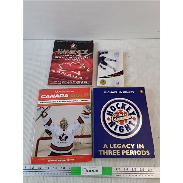 (4) Books - Mens Olympic Hockey Team Guide, Hockey Night in Canada, Bad Boy