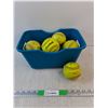 Image 1 : (10) Softballs, Plastic Basket