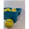 Image 4 : (10) Softballs, Plastic Basket