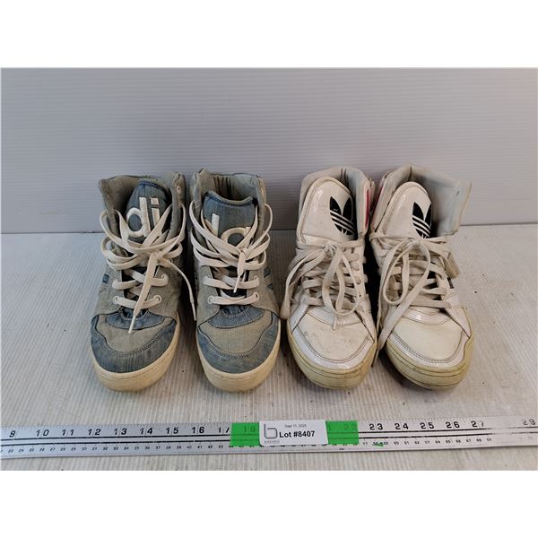 (2) Pairs of Adidas Sneakers - Size 9