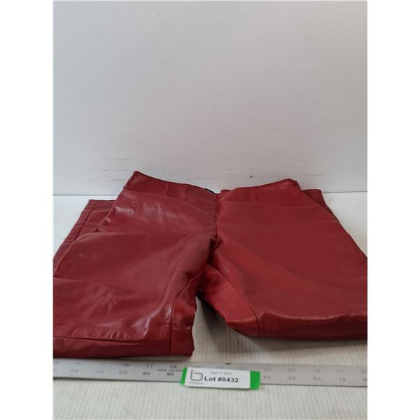 Danier Red Synthetic Leather Pants- Size 8