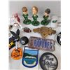 Image 3 : (2) Belt Buckles, (3) Saskatchewan Roughriders Bobble Heads, Pins, Golfball, Sticker