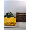 Image 1 : Basket, (2) Pairs Of Waterproof Pants & Rain Jacket(Size L) & (2) Bags