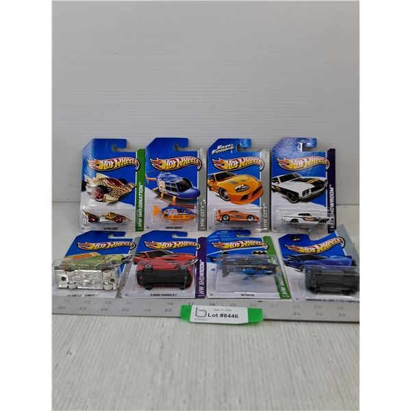 (8) Variety Of Hot Wheels Cars- Batcopter, Propper Chopper, Hammer Down,  Lamborghini