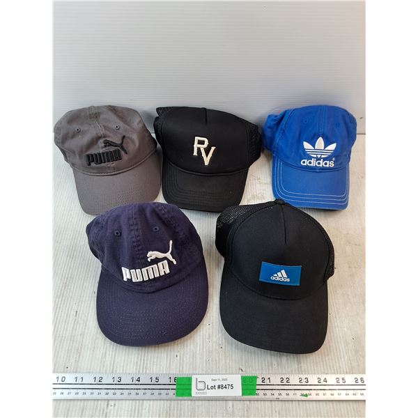 (5) Baseball Hats - Puma, Adidas, PV