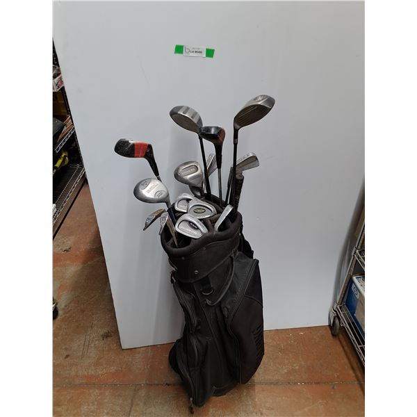 *Spalding Golf Club Bag, (17) Various Golf Clubs - Cannot Ship