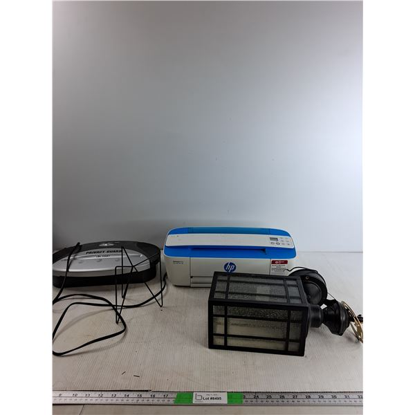 HP printer DeskJet 3755, Paper Shredder, Wall Lamp