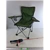 Image 1 : Small (23") Camping Chair, Spiderman Fishing Rod  -  PICK UP