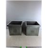 Image 1 : (2) Tin Planters - Insides Measure 11" x 11" x 10" High-  PICK UP