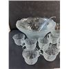 Image 2 : Glass Punch Bowl, Ladle, Bowl, Cups  -  PICK UP