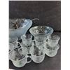 Image 4 : Glass Punch Bowl, Ladle, Bowl, Cups  -  PICK UP