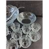 Image 5 : Glass Punch Bowl, Ladle, Bowl, Cups  -  PICK UP