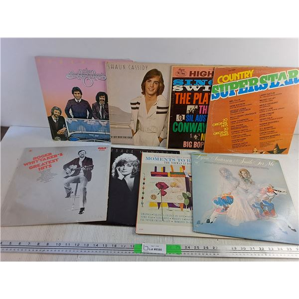 (8) Vinyl Records - Shaun Cassidy, Country Superstars, Roger Whittaker