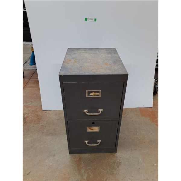 *Two Drawer Metal Filing Cabinet - Some Wear - 18" x 15" x 28" - PICK UP ONLY