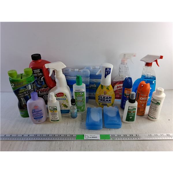 Cryopaks, Mr Clean, Off Bug Spray, Glass Cleaner, Drain Clog Dissolver, All Purpose Disinfectant