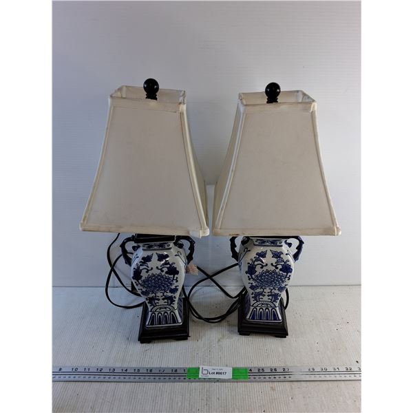 (2) Decorative Desk Lamps - Powers On, As Is, 22" - PICK UP