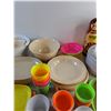 Image 3 : Tupperware Measuring Scoops, Plates, Duraware Bowls, Serving Plates, SK Stacking Doll, Plastic Cups