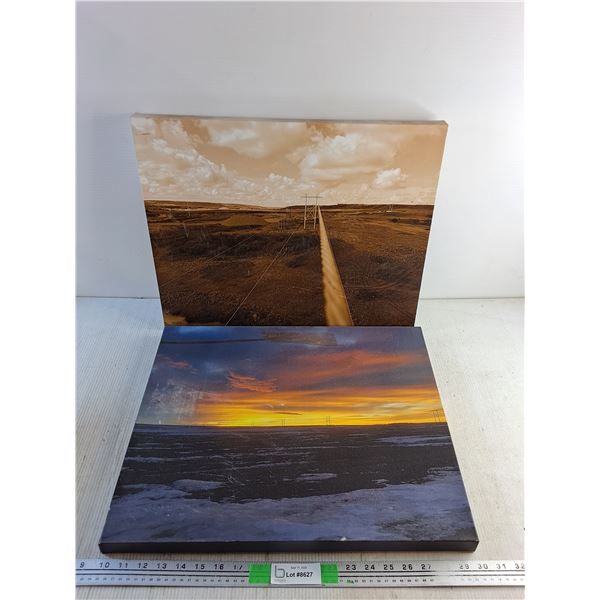(2) Landscape View Wall Art Prints 20" x 16"