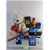 Image 1 : Plush Bear, Hammer, Low Voltage Recessed Cable Plates, Light Bulbs, Plastic Drop Sheet, Slavic Doll