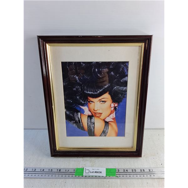 Framed Bettie Page Wall Art Print 12" x 14.5"