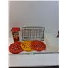Image 1 : (3) Perogy Maker Plates, Tupperware Storage Container, Cracker Container, Cooling Racks