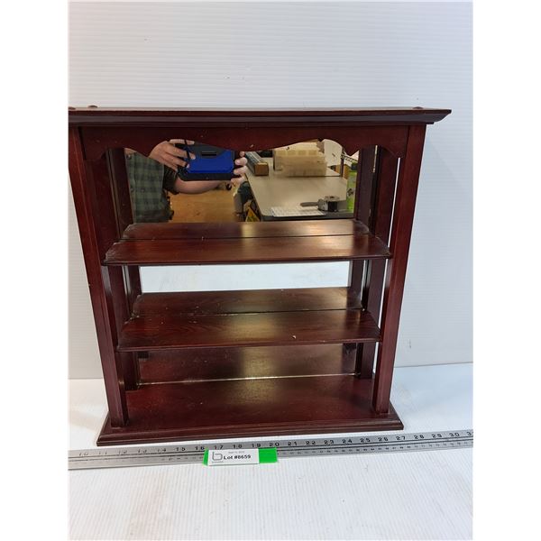 Open Three Shelf Display w/Mirrored Back - 17" x 5" x 17" -