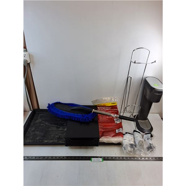 Shoe Tray, Dust Brush, Shop Vac Bags, Sodastream, Safety Glasses, File Drawer, TP Holder