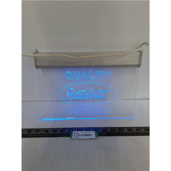 Electrified Sign "Quality Peterbilt Trucks" - 12" x 9" - Tested