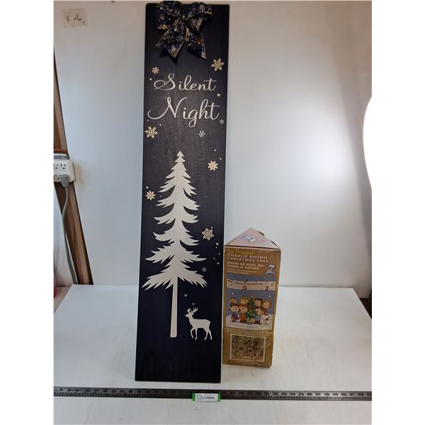  Silent Night  Holiday Sign - 47x11 , Charlie Brown Christmas Tree  - Pickup Only
