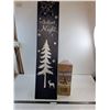 Image 1 : "Silent Night" Holiday Sign - 47x11", Charlie Brown Christmas Tree  - Pickup Only