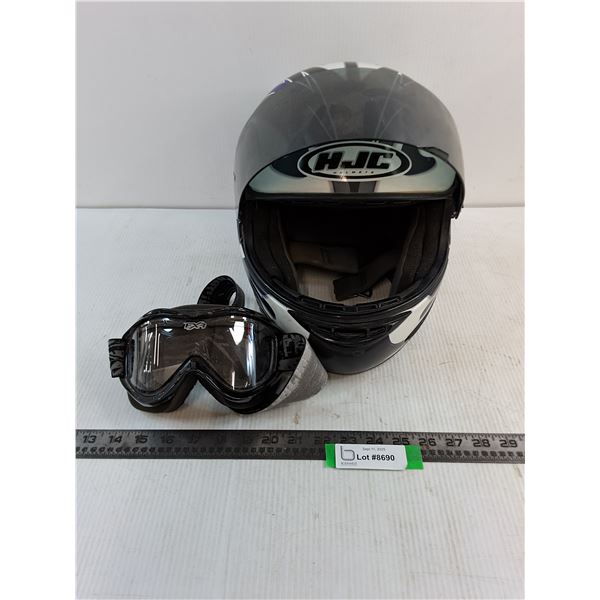 HJC Motorcycle Helmet - Size Adult XL, FXR Goggles