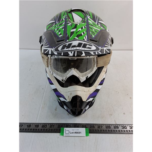 HJC Motocross Helmet - Size Adult 2XL, Thor Goggles