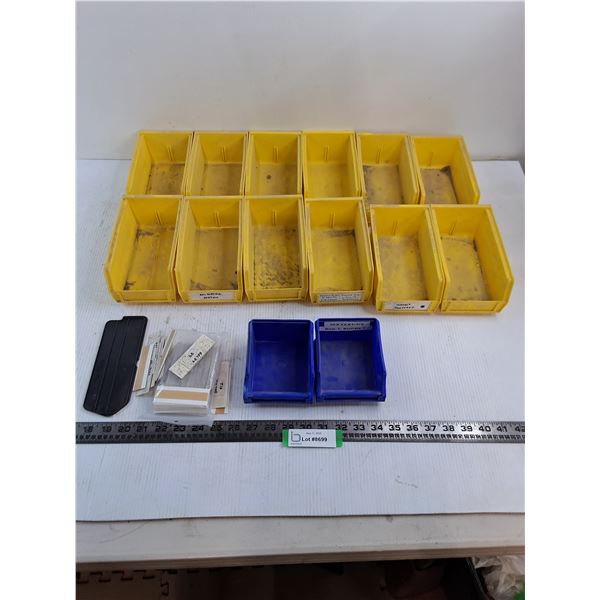 (14) Stackable Parts Bins with Labels - As is