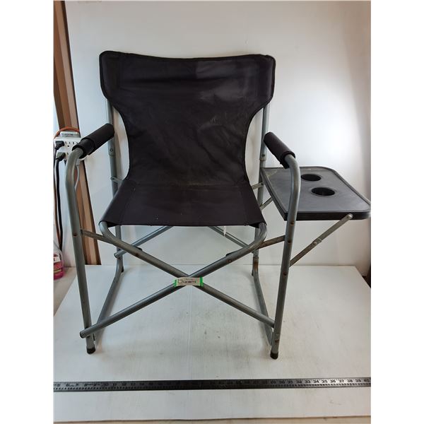 Foldable Adult Camping Chair with Side Tray - Some Rust  -  PICK UP ONLY