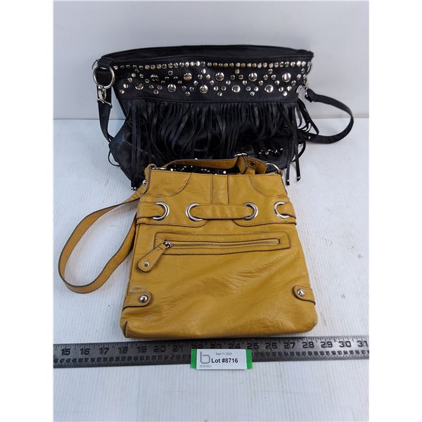 (2) Women's Purses (D'Lish Black Stud & Jessica Yellow)