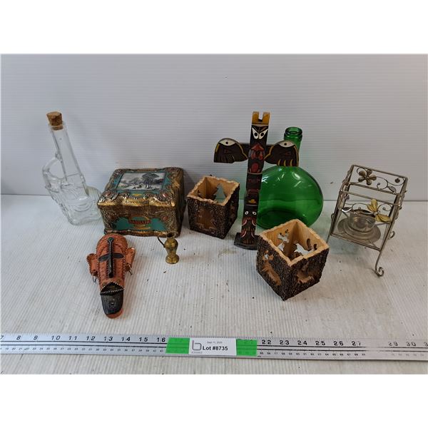Tea Candle Holders, Totems, Basilur Jasper Box, Decorative Glass Bottles