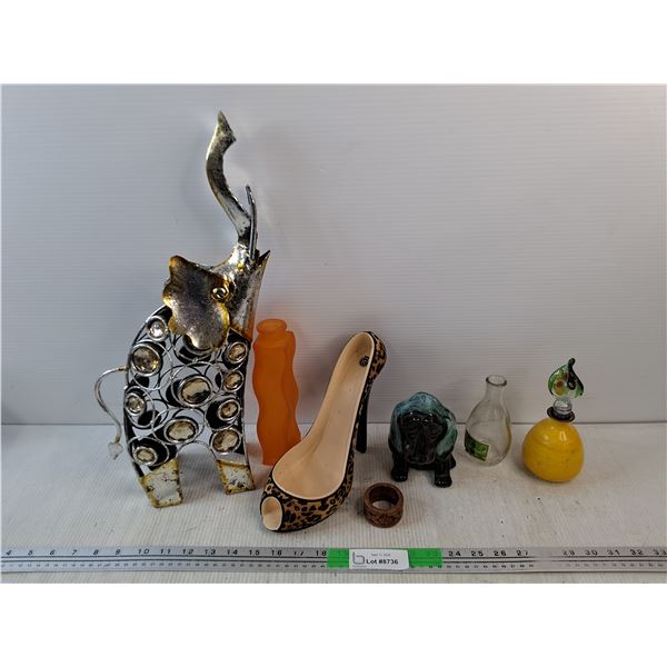 Assorted Decorative Figurines, Glass & Novelty Items
