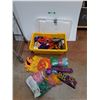Image 1 : Various Halloween Decorations,  Plastic Storage Container with Lid 24" x 15" x 8" -  PICK UP