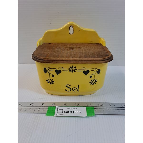 Ceramic Wall Mountable Salt Cellar/Box - 7" x 4" x 6"