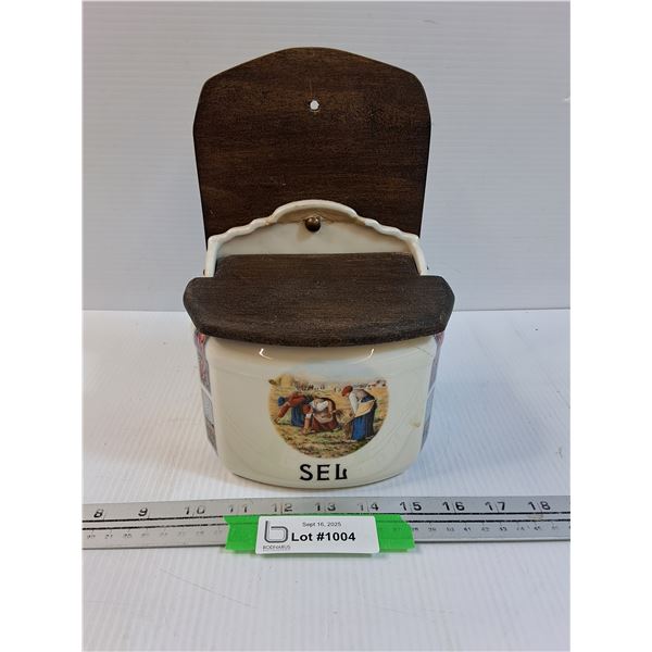 Ceramic Wall Mountable Salt Cellar/Box - 9.5" x 5" x 7"