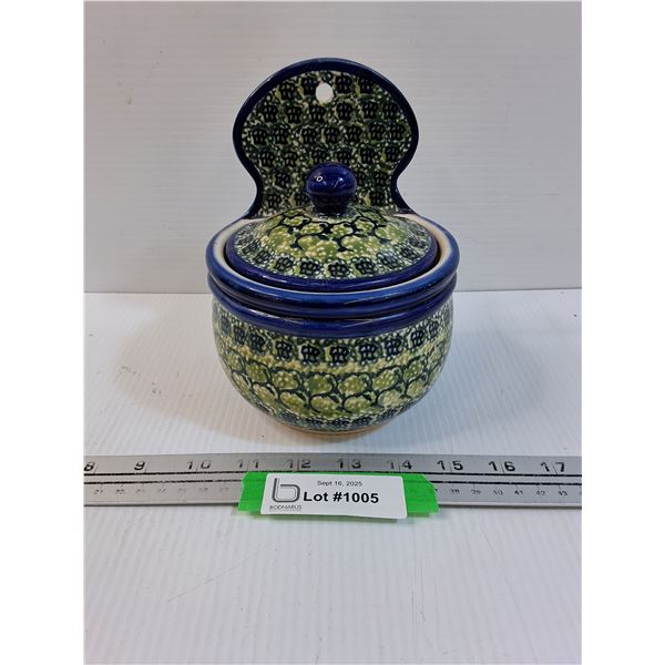 Ceramic Wall Mountable Salt Cellar/Box - 7" x 6" x 5"