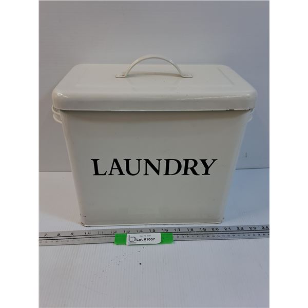 Tin Laundry Detergent Holder - 12" x 11" x 7"