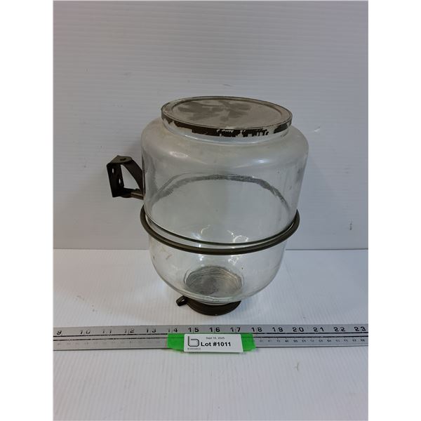 Hoosier Cabinet Glass Storage Jar w/ Metal Mount - 10" x 9"