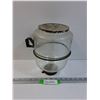 Image 1 : Hoosier Cabinet Glass Storage Jar w/ Metal Mount - 10" x 9"