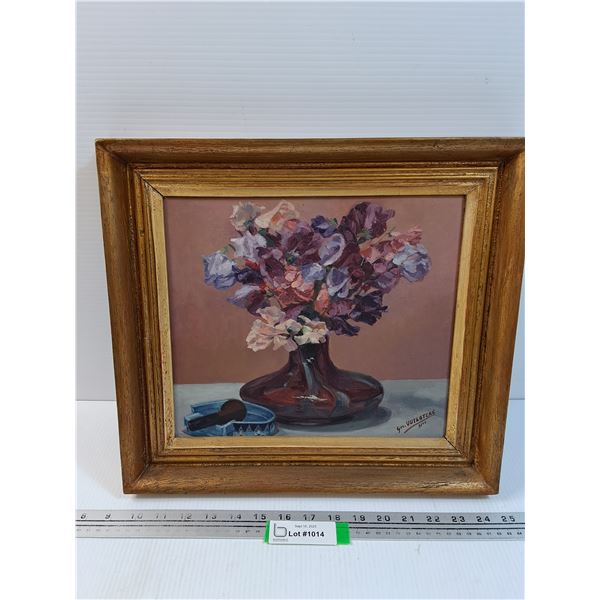 "Floral Still Life" by Geo Vuylstere Oil Painting - 15" x 14"