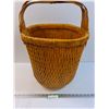 Image 1 : * Large Vintage Willow Grain Basket w/ Wooden Handle -22" x 15" - PREFERRED PICK-UP